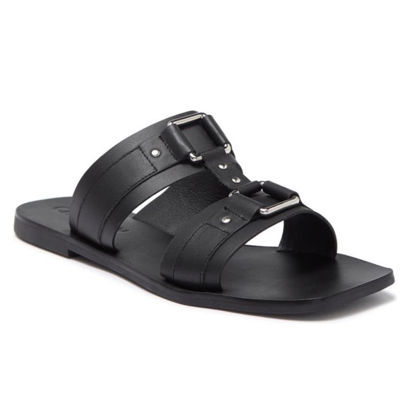 Caverly Shoes - Caverly Cass Slide Sandal Black Leather